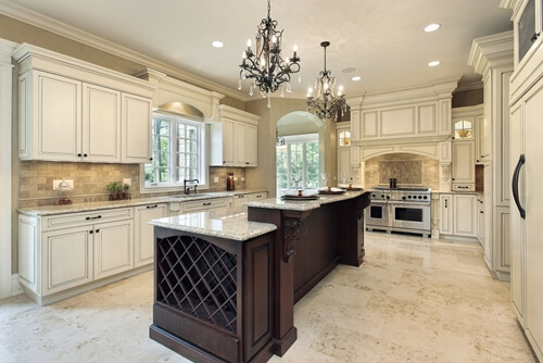 A kitchen island can provide extra work space. 