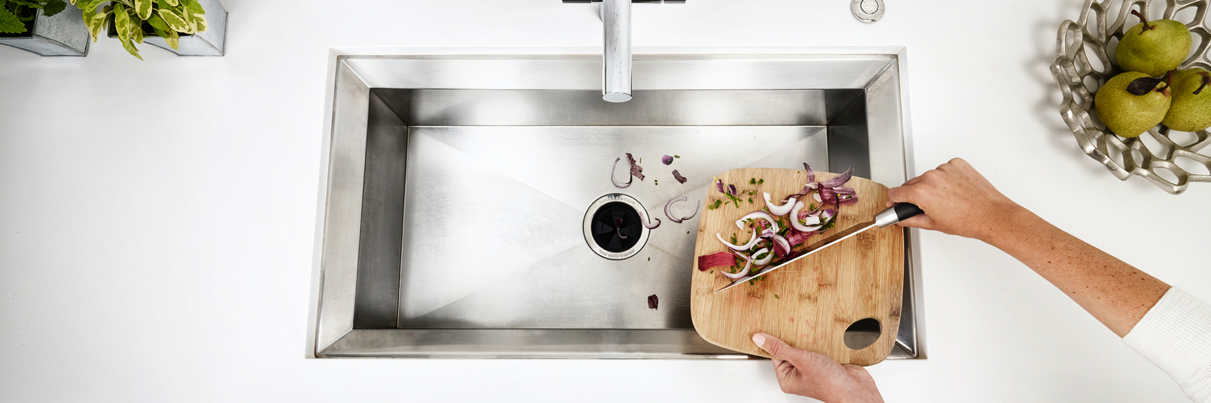 InSinkErator being used with food scraps