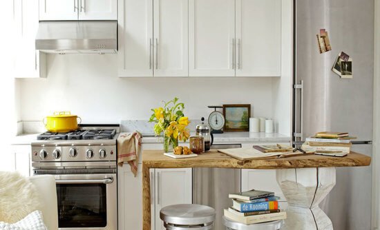 Just because your cooking area is on the cozy side doesn't mean you have to sacrifice style and practicality.